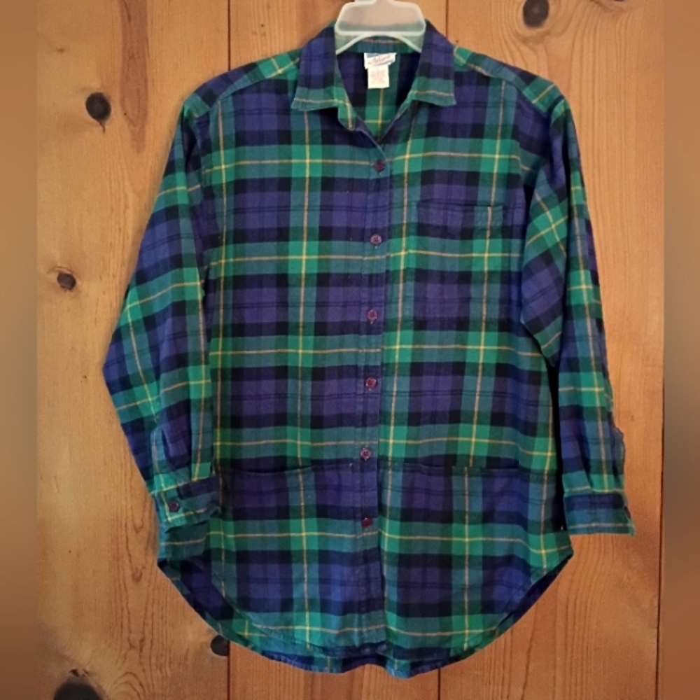 Vintage Adini New York-London Plaid Flannel Button Front Shacket